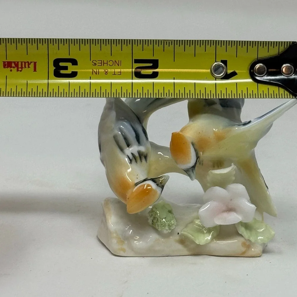 Genuine‎ Bone China Blue Jay Bird Figurines Pair Ceramic Ornaments Decor